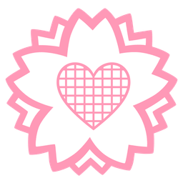 black heart and white flower