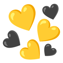 black heart and yellow heart