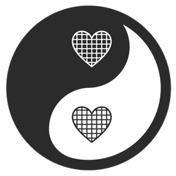 black heart and yin yang