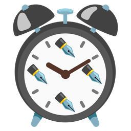 black nib and alarm clock