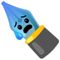 black nib and anxious face with sweat