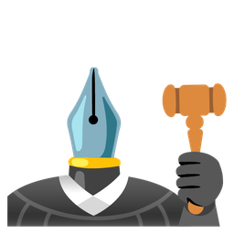 black nib and balance scale