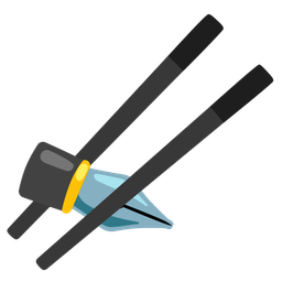 black nib and chopsticks