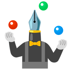 black nib and clown face