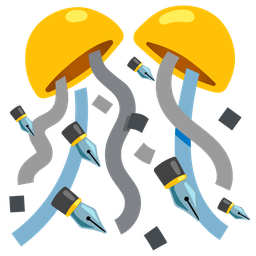 black nib and confetti ball