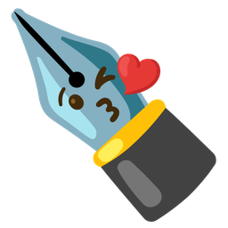 Black nib and Face blowing a kiss