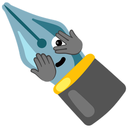 black nib and face with peeking eye