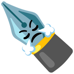 black nib and face with steam from nose