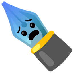 black nib and fearful face