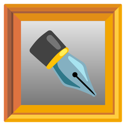 black nib and framed picture