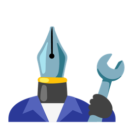 black nib and hammer and wrench