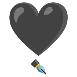 black nib and heart exclamation