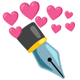 black nib and heart with arrow