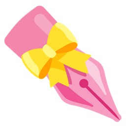 black nib and heart with ribbon