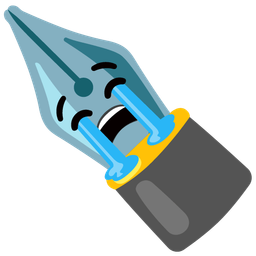 black nib and loudly crying face