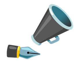 black nib and megaphone