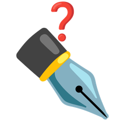 black nib and red question mark