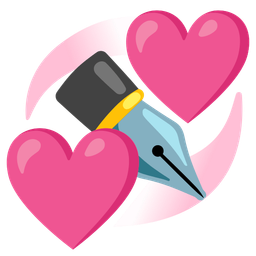 black nib and revolving hearts