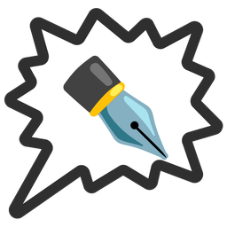 black nib and right anger bubble