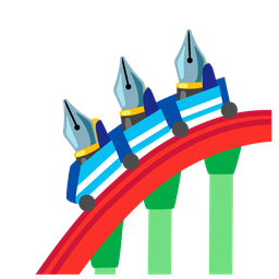 black nib and roller coaster