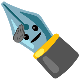 black nib and saluting face