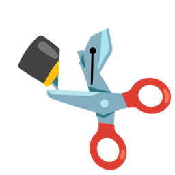 black nib and scissors