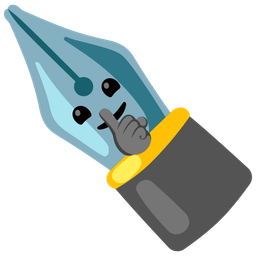 black nib and shushing face