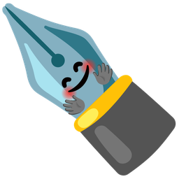 Black nib and Smiling face with open hands