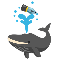 black nib and spouting whale