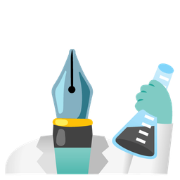 black nib and test tube