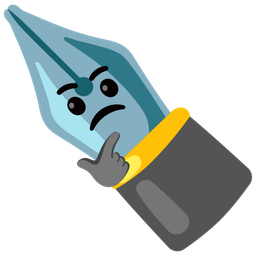 black nib and thinking face