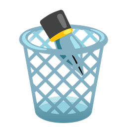 black nib and wastebasket