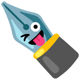 Black nib and Winking face with tongue