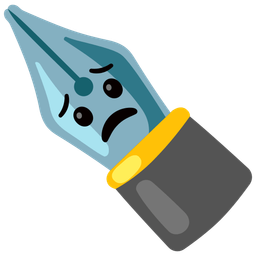 black nib and worried face