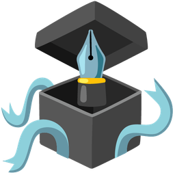 black nib and wrapped gift