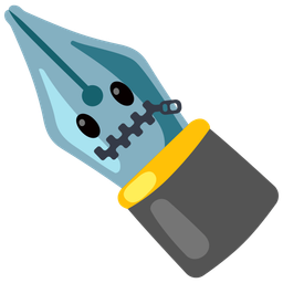 black nib and zipper-mouth face