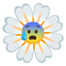 blossom and anxious face with sweat