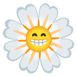 Blossom and Beaming face with smiling eyes