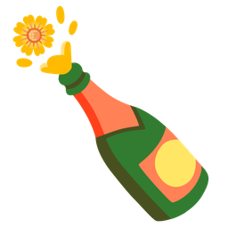 blossom and bottle with popping cork