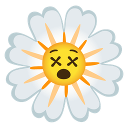 blossom and face with crossed-out eyes