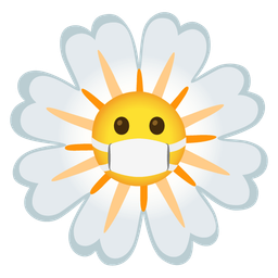 blossom and face with medical mask