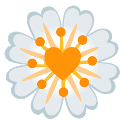 blossom and heart exclamation