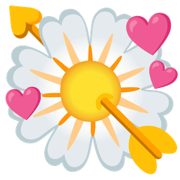 blossom and heart with arrow