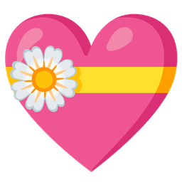 blossom and heart with ribbon