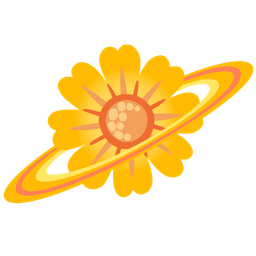 blossom and ringed planet