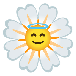 Blossom and Smiling face with halo