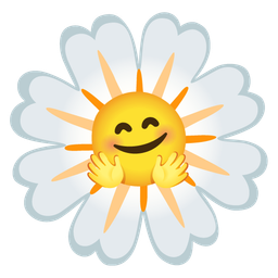 Blossom and Smiling face with open hands