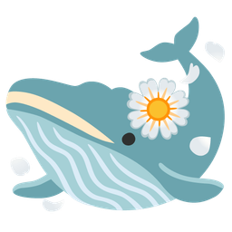 blossom and spouting whale