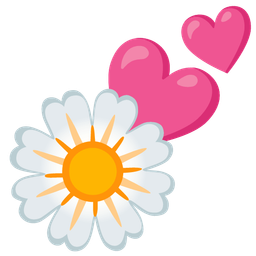 blossom and two hearts