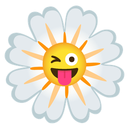 Blossom and Winking face with tongue